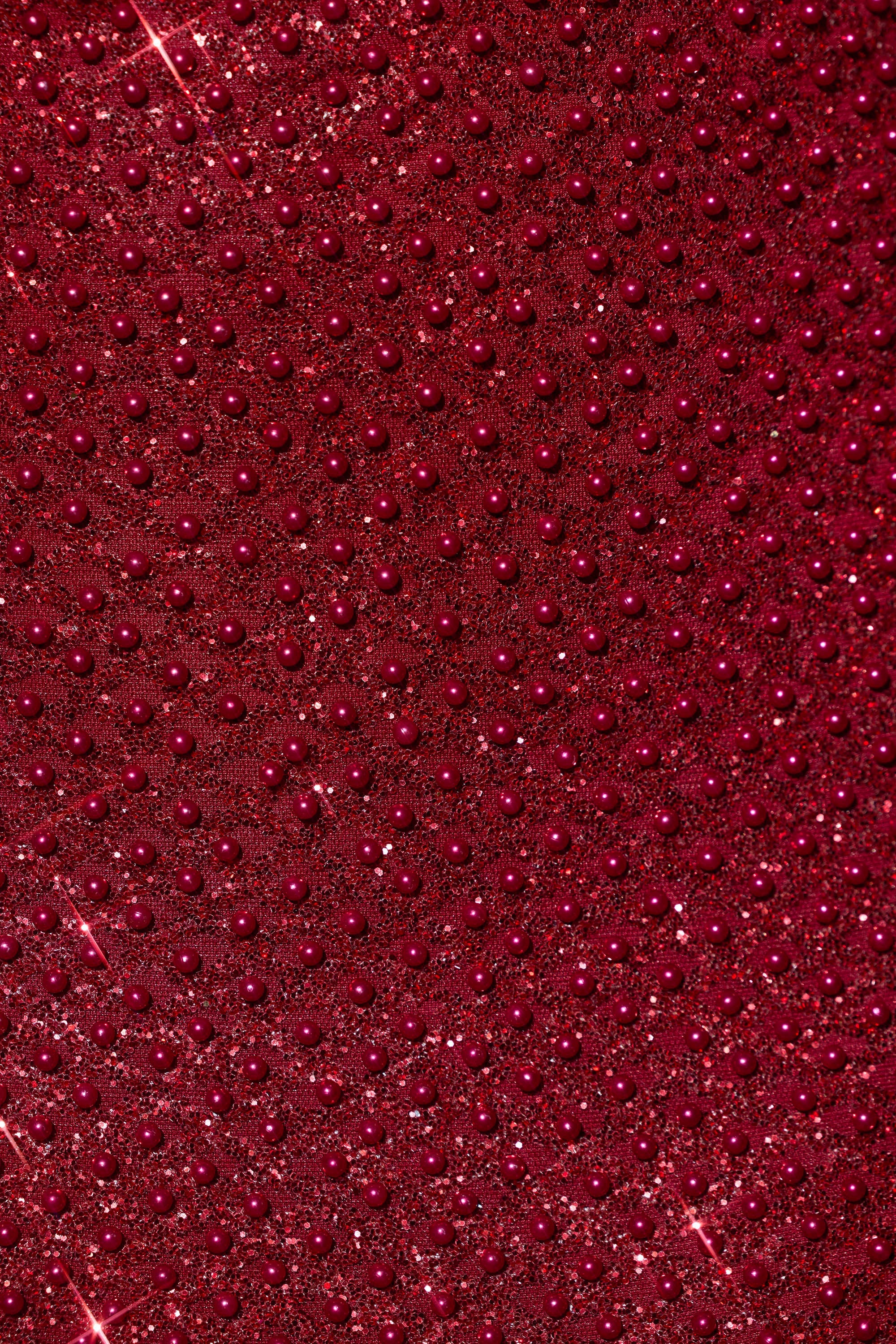 Embellished Sweetheart-Neck Mini Dress in Red