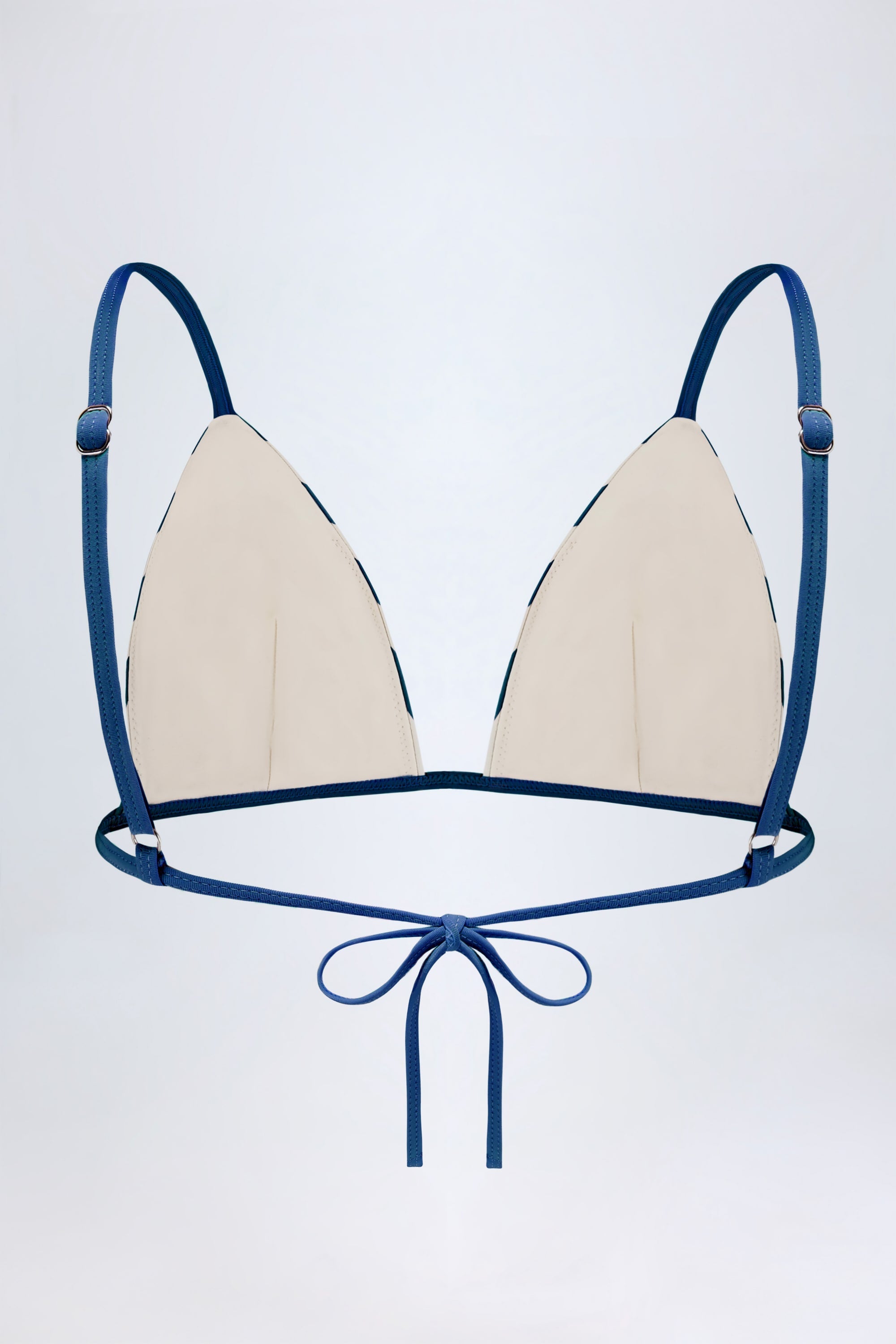 Triangle Bikini Top in Marine Blue Stripe
