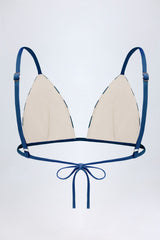 Triangle Bikini Top in Marine Blue Stripe