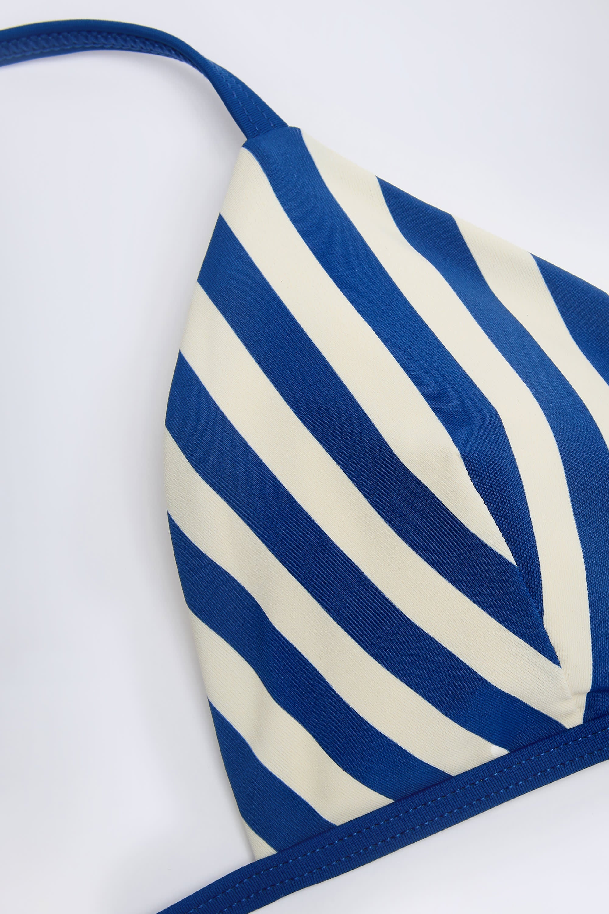 Triangle Bikini Top in Marine Blue Stripe