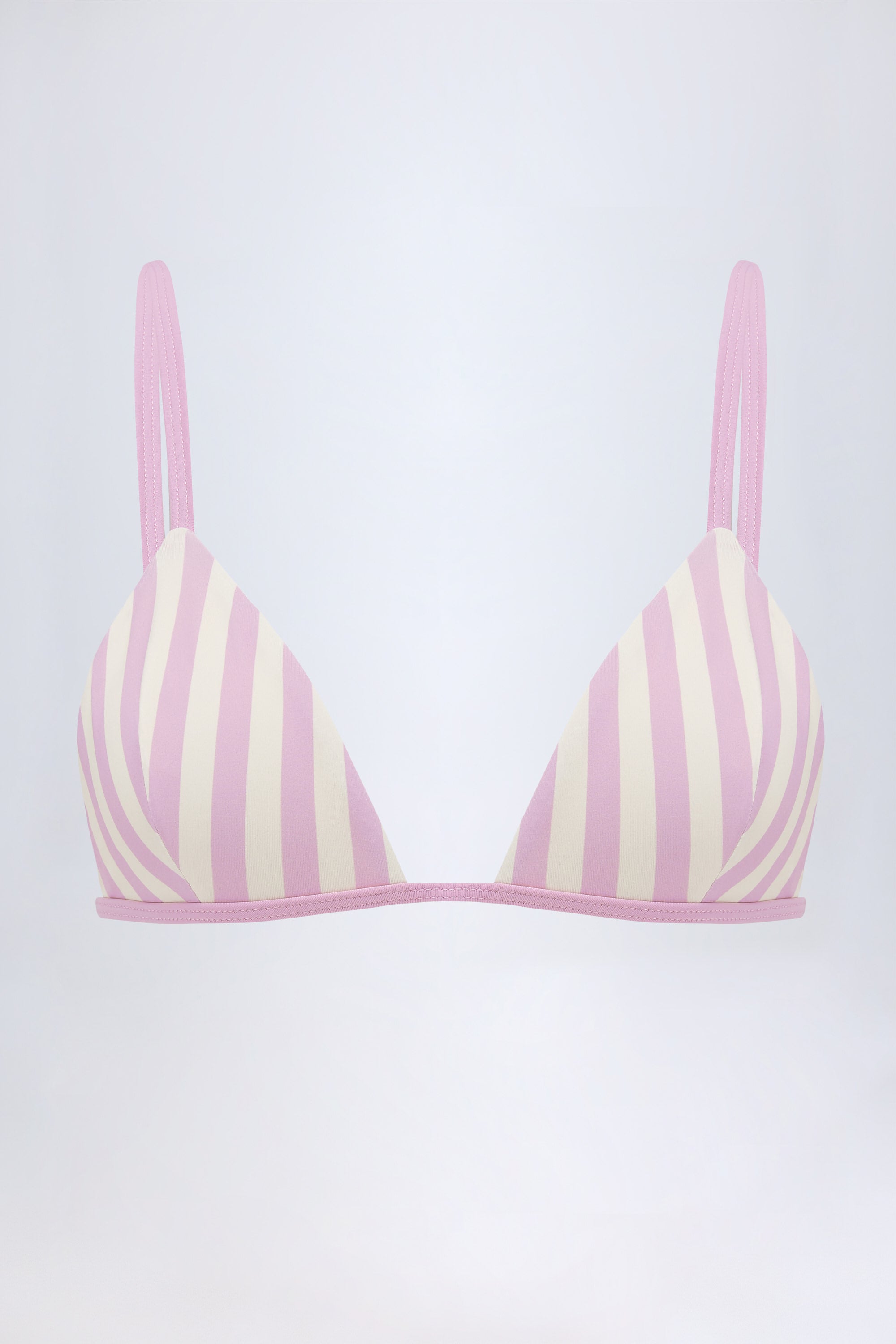 Triangle Bikini Top in Mauve Stripe