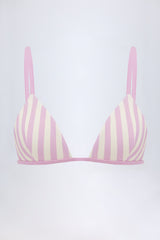 Triangle Bikini Top in Mauve Stripe