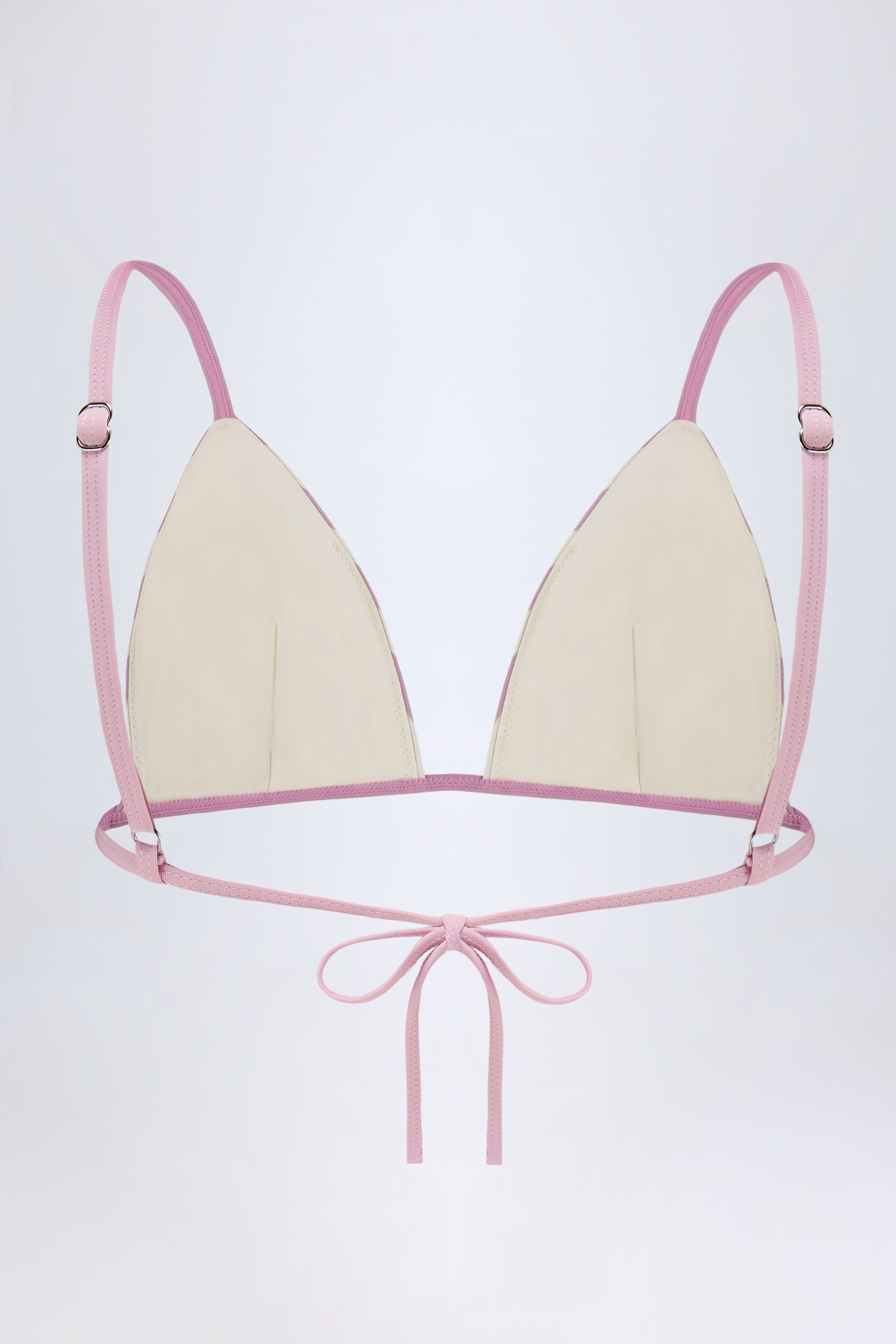 Triangle Bikini Top in Mauve Stripe