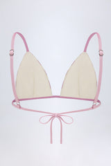 Triangle Bikini Top in Mauve Stripe