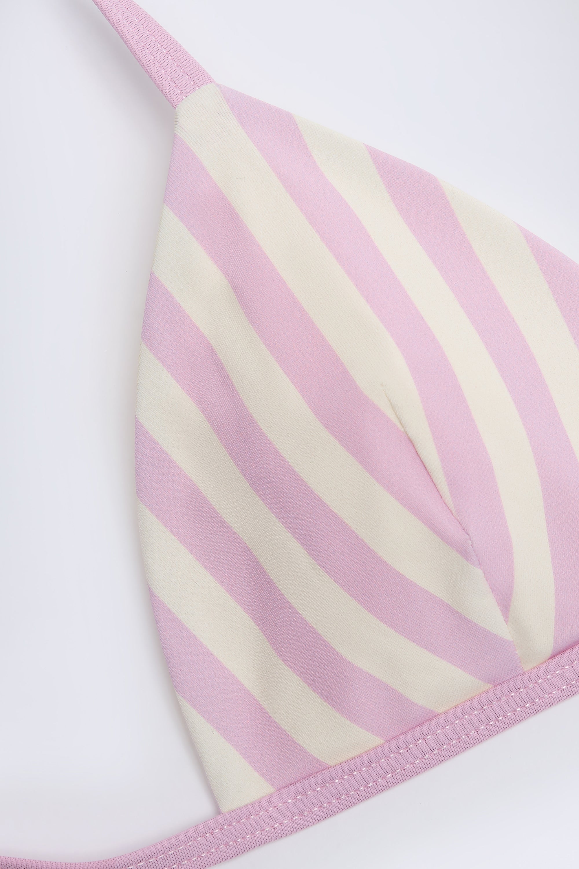 Triangle Bikini Top in Mauve Stripe