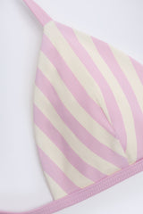 Triangle Bikini Top in Mauve Stripe