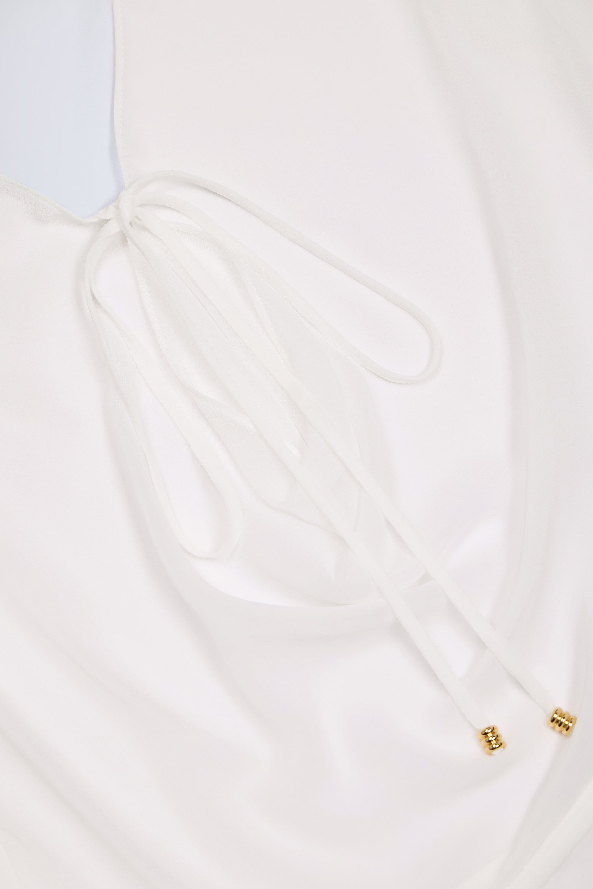 Cowl-Neck Mini Dress in White