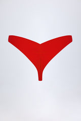 Ruched Cheeky Bikini Bottoms in Fiery Red