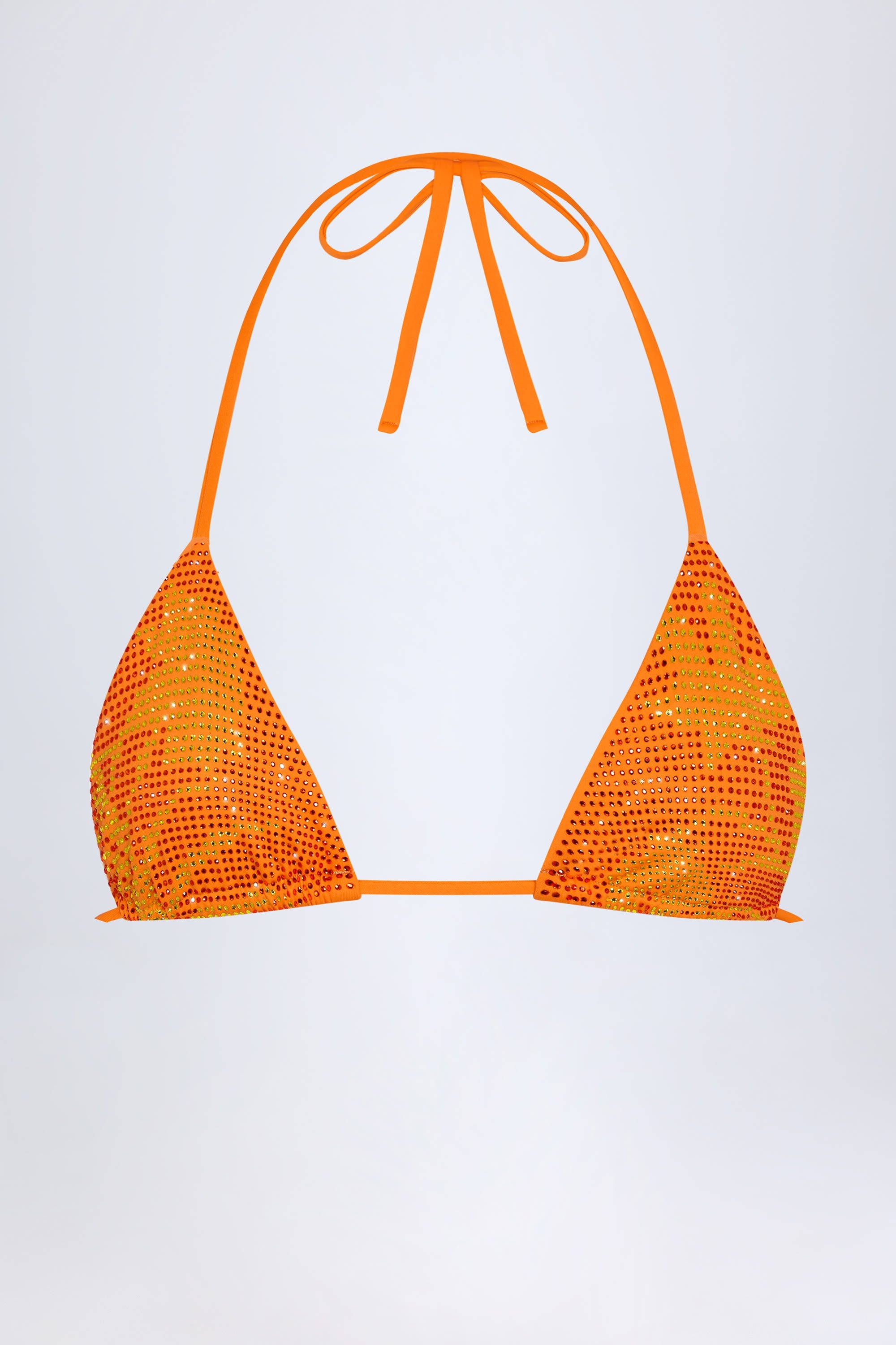 Triangle Bikini Top in Orange Tropical Hotfix
