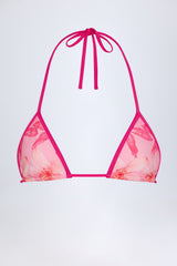 Triangle Bikini Top in Pink Orchid Print