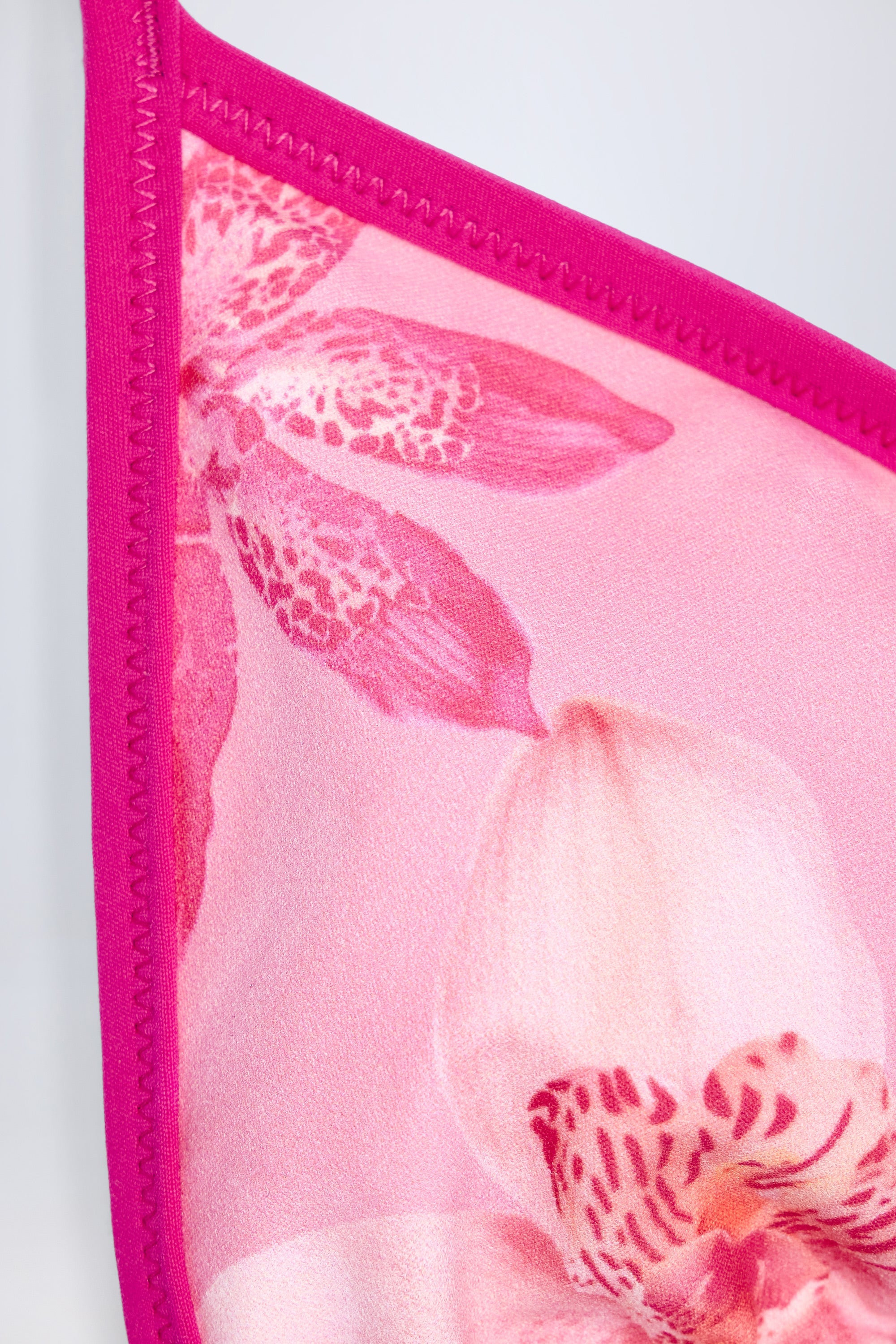 Triangle Bikini Top in Pink Orchid Print