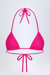 Triangle Bikini Top in Pink Tropical Hotfix