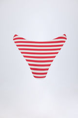 Cheeky Bikini Bottoms in Cherry Red Stripe