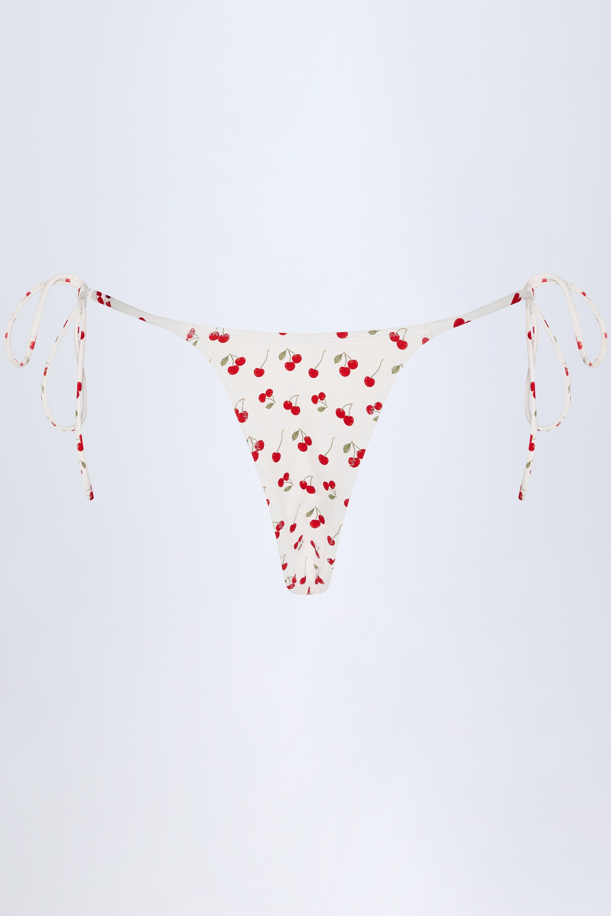 Side-Tie Cheeky Bikini Bottoms in Cherry Print