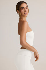 Modal Strapless Crop Top in White