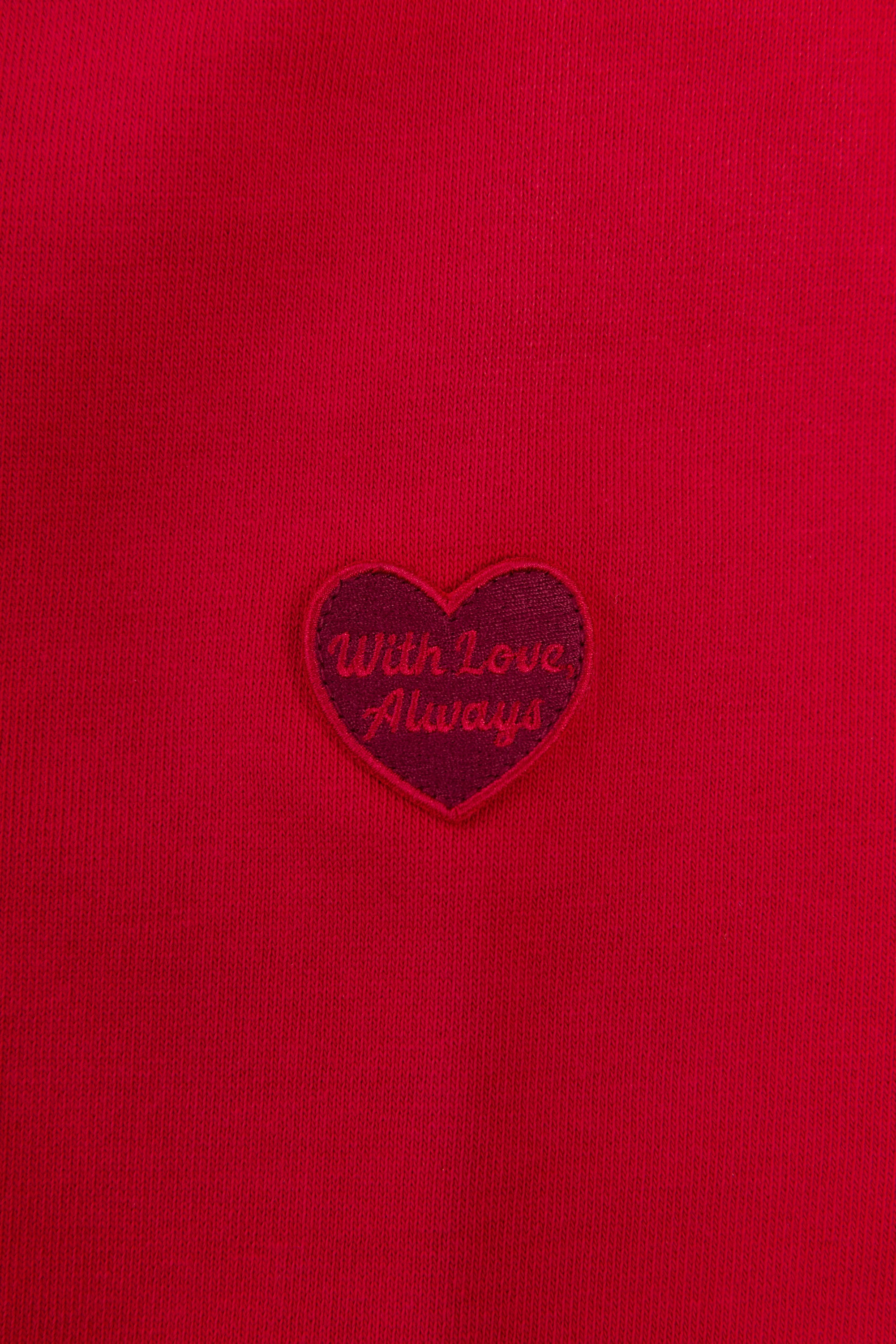 Cropped Zip-Up Hoodie in Hot Red